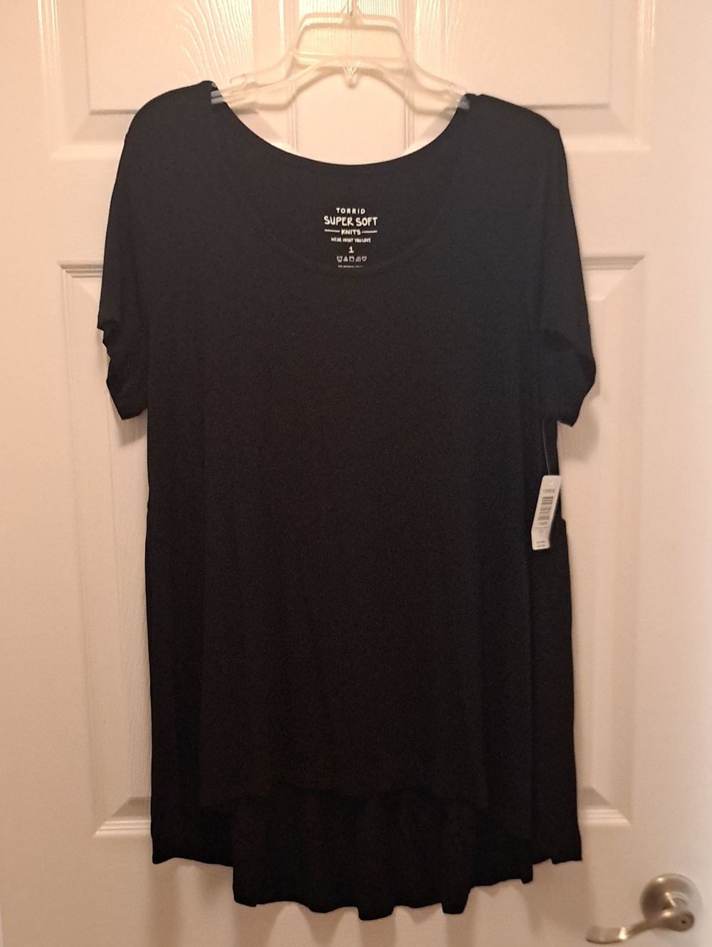torrid Black Super Soft Short Sleeve High-Low Tunic